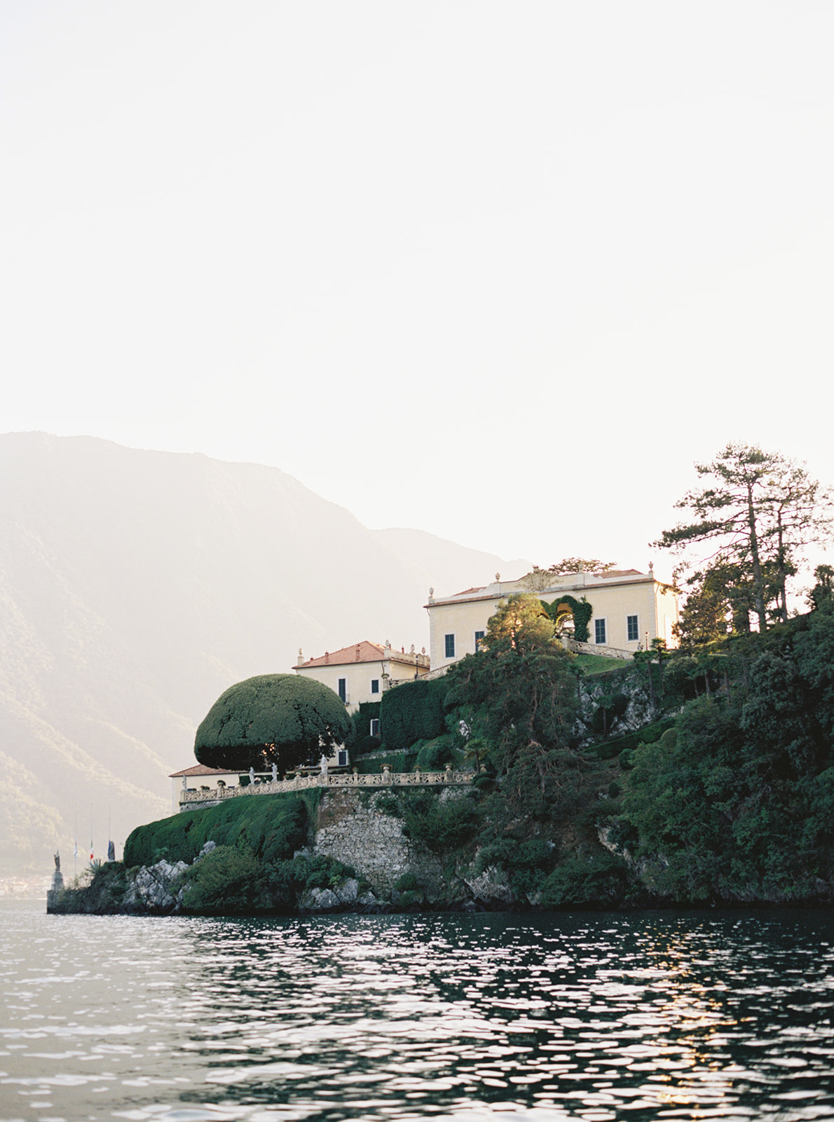 Villa Balbianello from the water in Lake Como, Italy